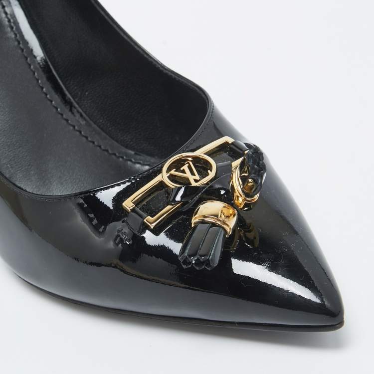 Pre Owned Louis Vuitton Black Patent Leather Pointed Toe Pumps Size 40
