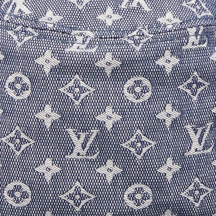 Pre Owned Louis Vuitton Blue Bobbygram Denim Bucket Hat M