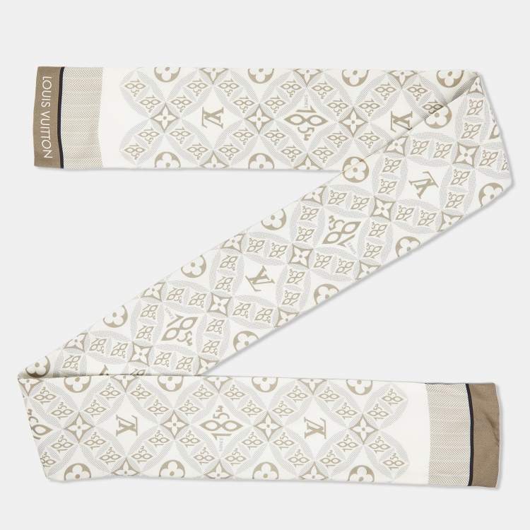 Pre Owned Louis Vuitton White Since 1854 Monogram Silk Bandeau