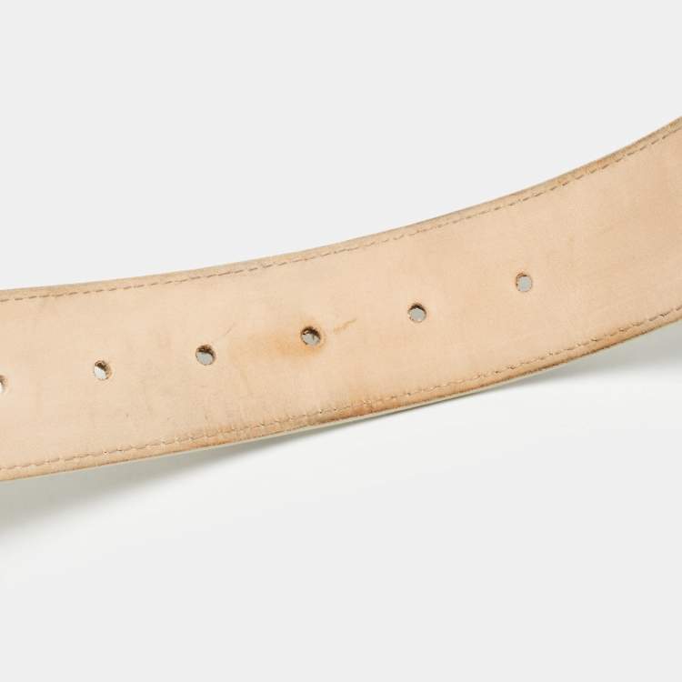 Pre Owned Louis Vuitton Damier Azur Canvas LV Initiales Belt 95 CM