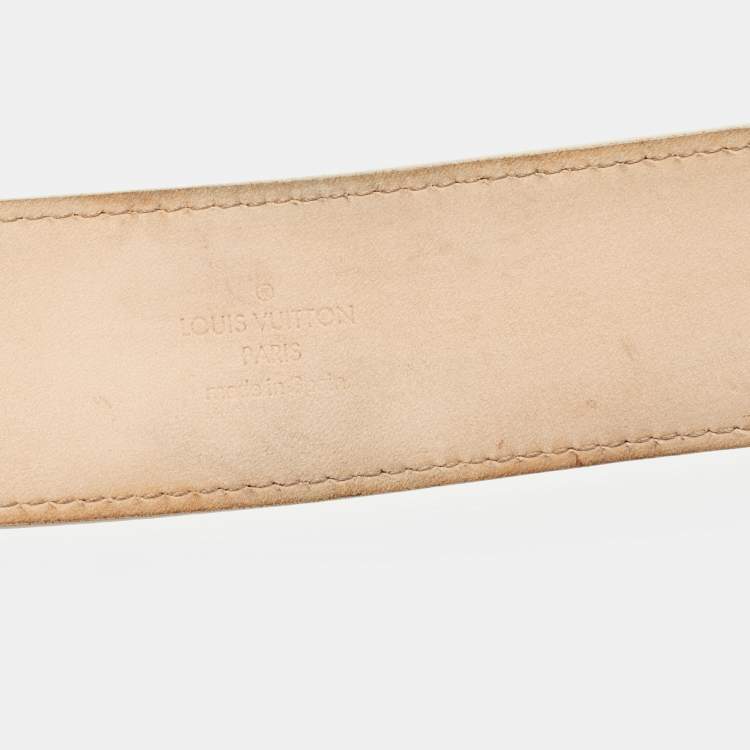 Pre Owned Louis Vuitton Damier Azur Canvas LV Initiales Belt 95 CM
