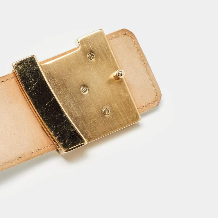 Pre Owned Louis Vuitton Damier Azur Canvas LV Initiales Belt 95 CM