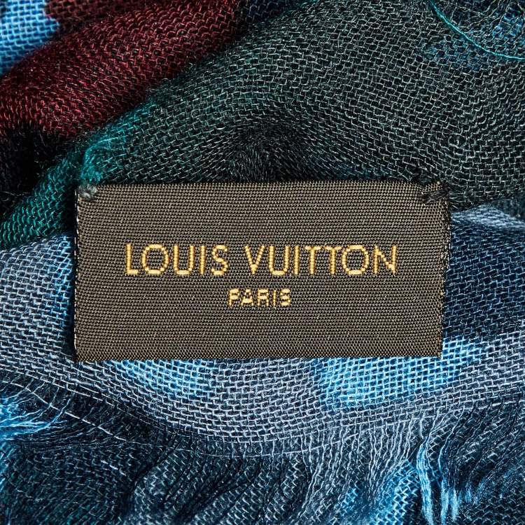 Pre Owned Louis Vuitton Multicolor Leopard Print Cashmere & Silk Scarf