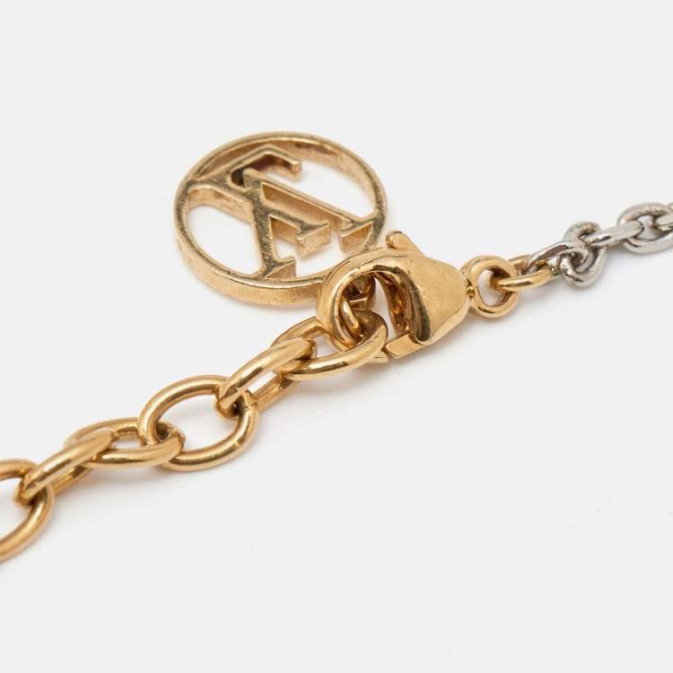 Pre Owned Louis Vuitton Logo Mania Two Tone Bracelet