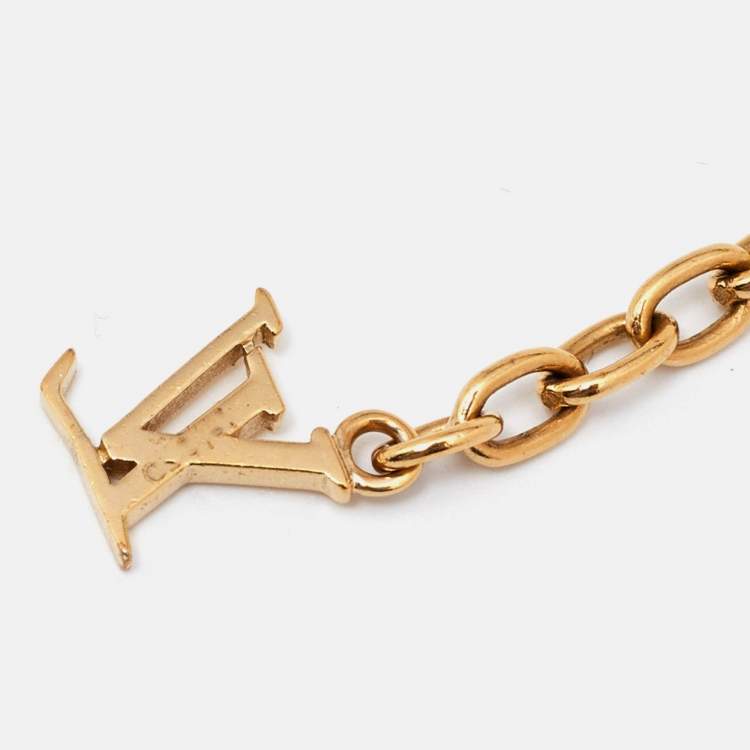 Pre Owned Louis Vuitton Gamble Crystal Gold Tone Bracelet