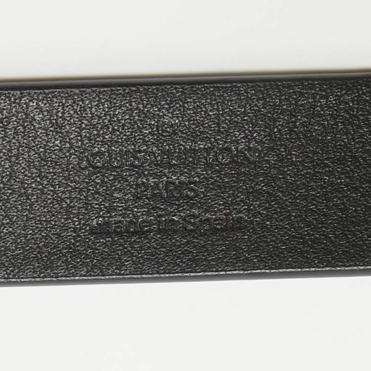 مملوكة مسبقًا Louis Vuitton Black Embossed Leather LV Initiales Slim Belt 75 CM