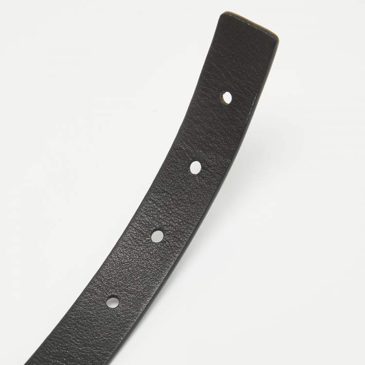 مملوكة مسبقًا Louis Vuitton Black Embossed Leather LV Initiales Slim Belt 75 CM