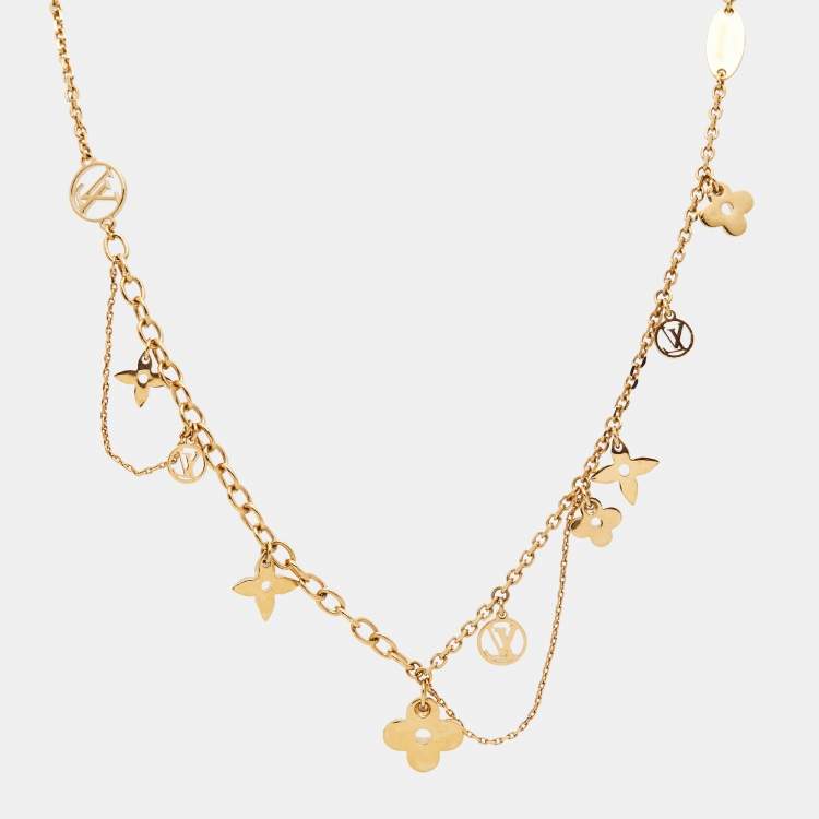 Pre Owned Louis Vuitton  Blooming Supple Gold Tone Necklace
