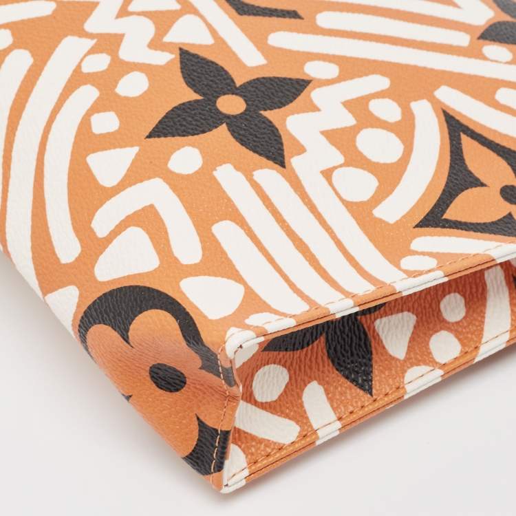 Pre Owned Louis Vuitton Cream/Caramel Monogram Giant Crafty Canvas Toiletry Pouch 26