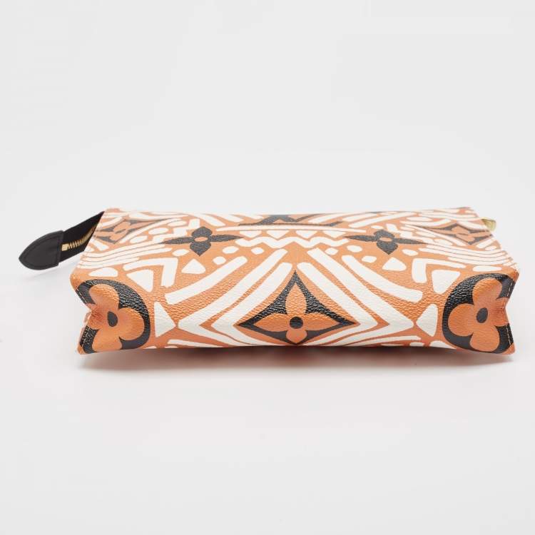 Pre Owned Louis Vuitton Cream/Caramel Monogram Giant Crafty Canvas Toiletry Pouch 26