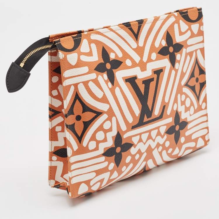 Pre Owned Louis Vuitton Cream/Caramel Monogram Giant Crafty Canvas Toiletry Pouch 26