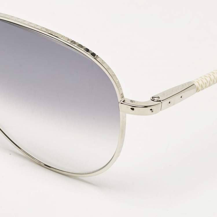 Pre Owned Louis Vuitton Gradient Damier Azur Conspiration Pilote Sunglasses