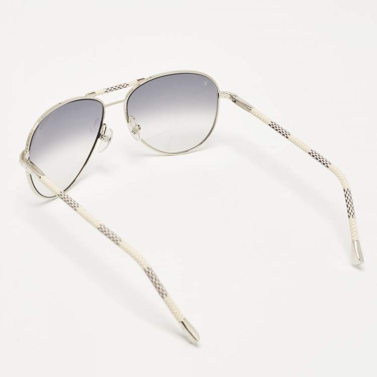 Pre Owned Louis Vuitton Gradient Damier Azur Conspiration Pilote Sunglasses