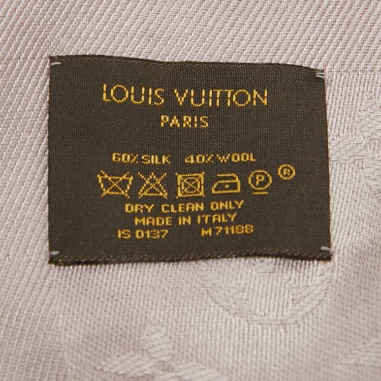 Pre Owned Louis Vuitton Pink Blurrygram Monogram Wool Blend Scarf 