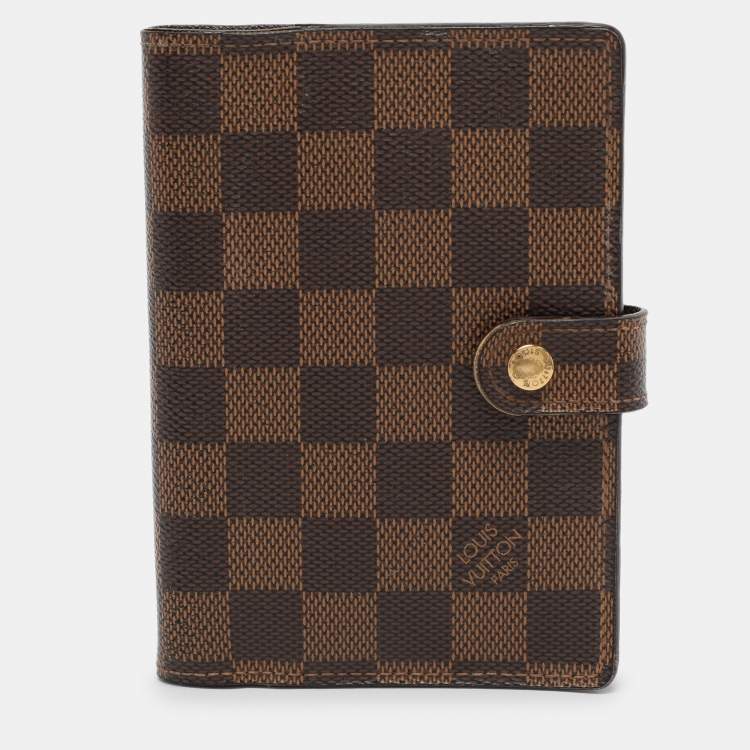 Pre Owned Louis Vuitton Damier Ebene Canvas Ring Agenda Cover