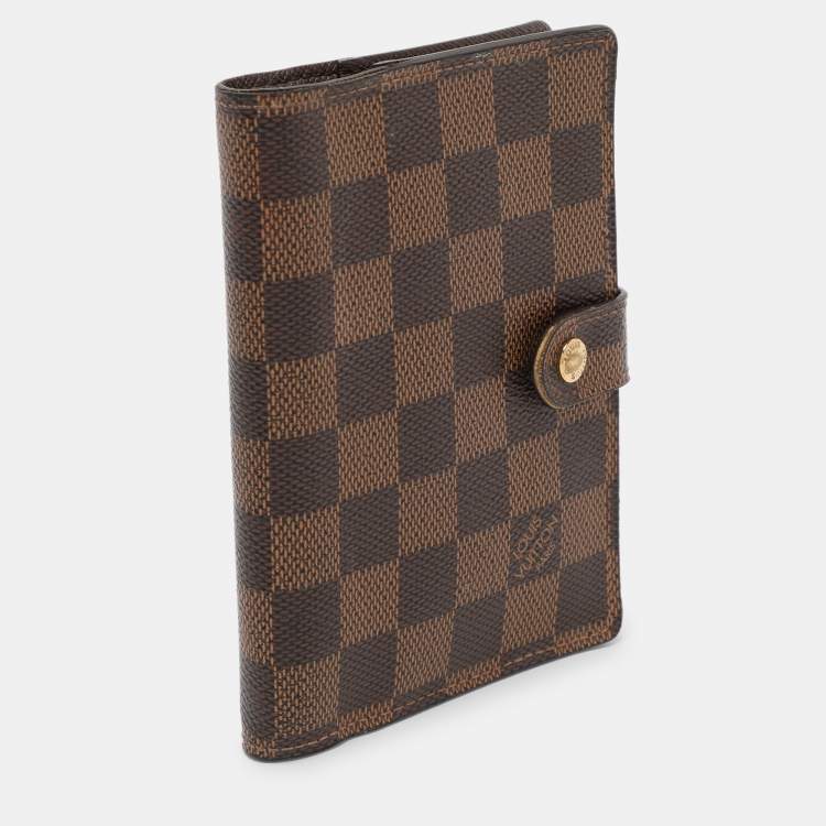Pre Owned Louis Vuitton Damier Ebene Canvas Ring Agenda Cover