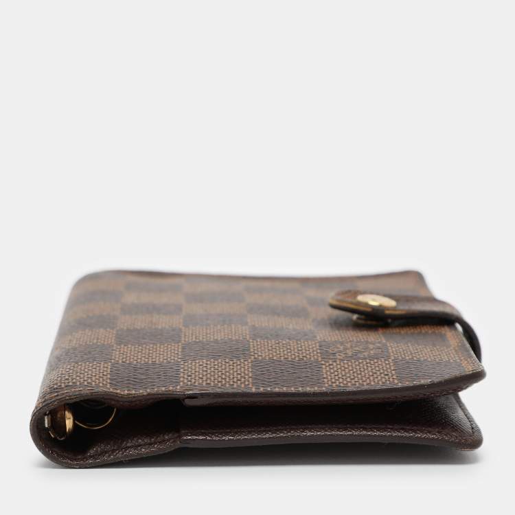 Pre Owned Louis Vuitton Damier Ebene Canvas Ring Agenda Cover