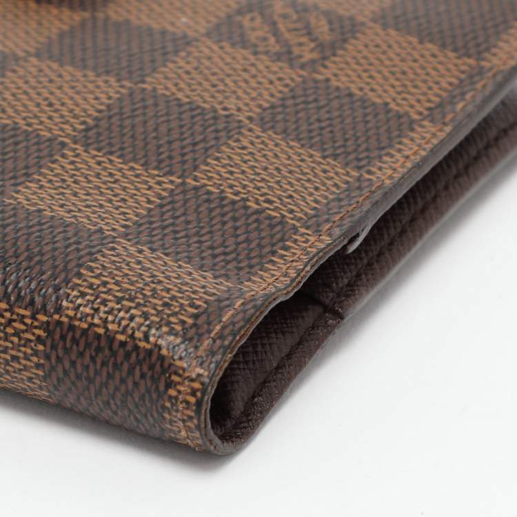Pre Owned Louis Vuitton Damier Ebene Canvas Ring Agenda Cover