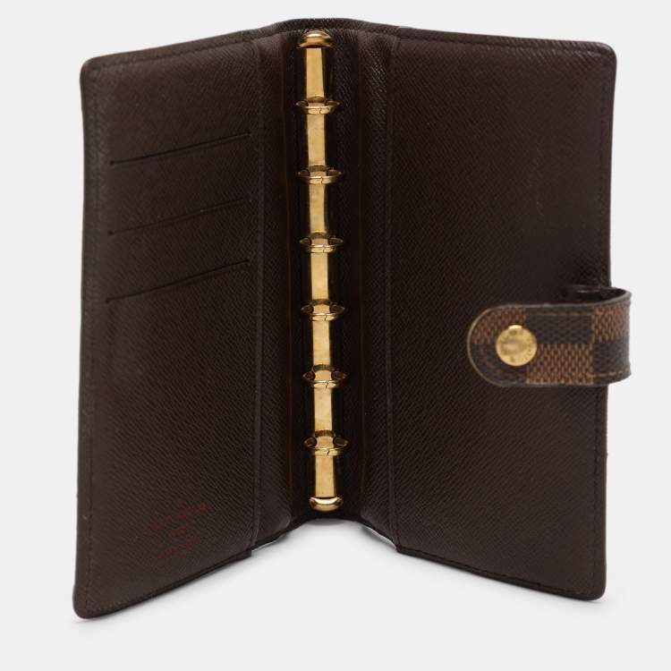 Pre Owned Louis Vuitton Damier Ebene Canvas Ring Agenda Cover