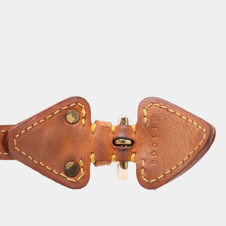 Pre Owned Louis Vuitton Brown Monogram Canvas and Leather Theda Bracelet