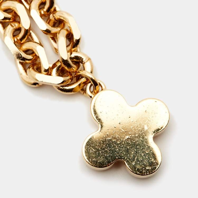 Pre Owned Louis Vuitton Love Letters Timeless Crystals Two Tone Bracelet