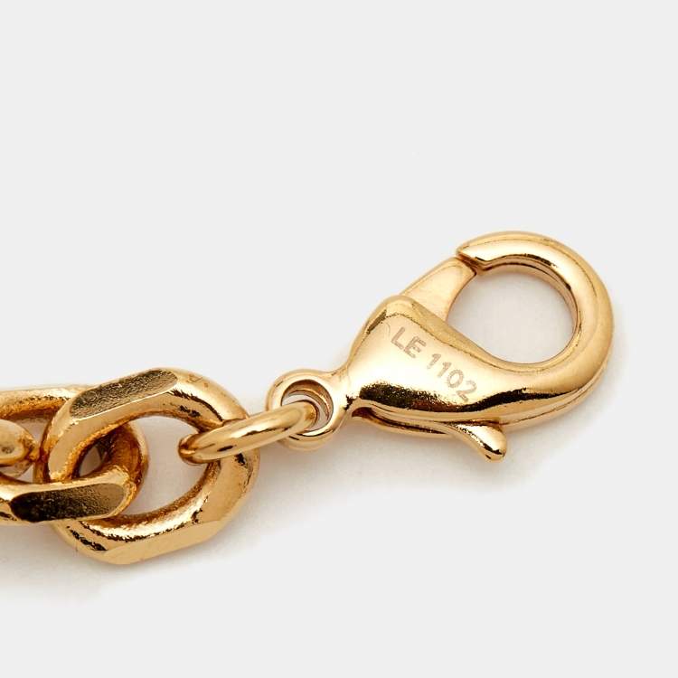 Pre Owned Louis Vuitton Love Letters Timeless Crystals Two Tone Bracelet