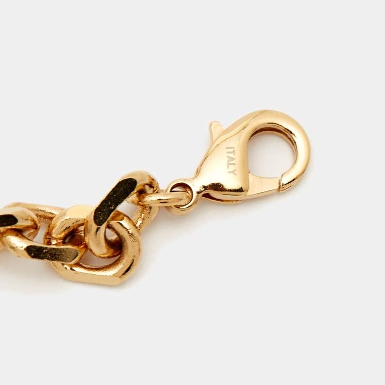 Pre Owned Louis Vuitton Love Letters Timeless Crystals Two Tone Bracelet