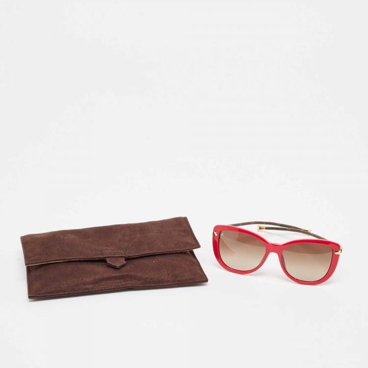 Pre Owned Louis Vuitton Magenta/Brown Gradient Z0744W Monogram Charlotte Sunglasses
