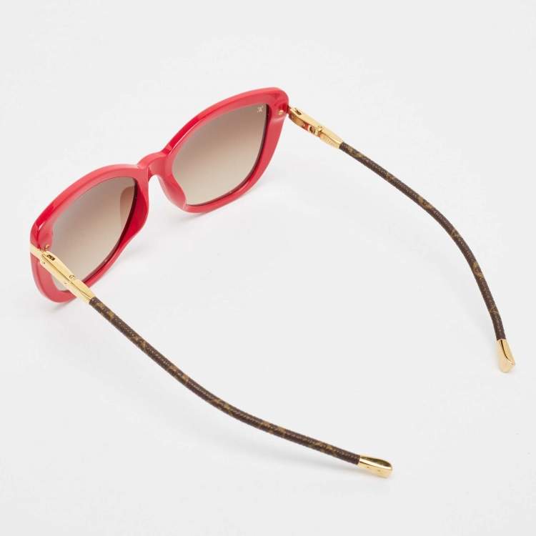 Pre Owned Louis Vuitton Magenta/Brown Gradient Z0744W Monogram Charlotte Sunglasses