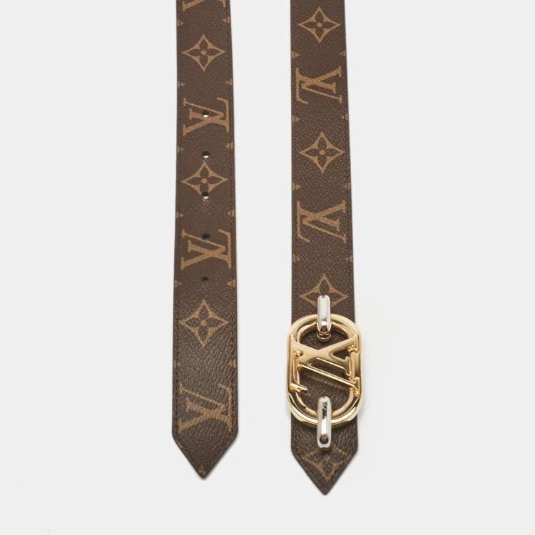 Pre Owned Louis Vuitton Monogram Canvas Everyday Chain LV Reversible Belt 80 CM
