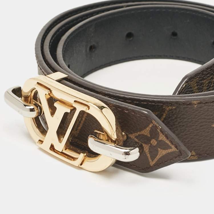 Pre Owned Louis Vuitton Monogram Canvas Everyday Chain LV Reversible Belt 80 CM