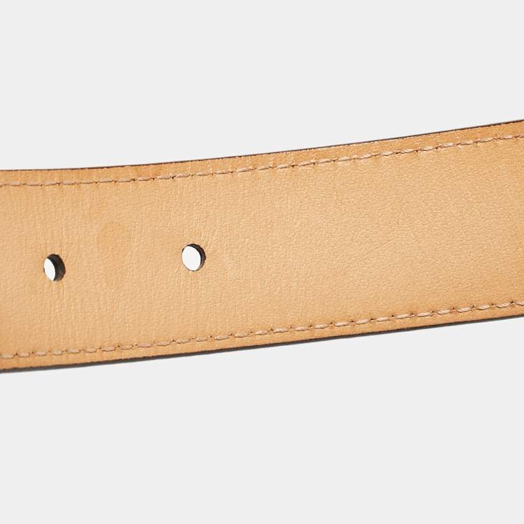 Pre Owned Louis Vuitton Amarante Monogram Vernis LV Frame Belt 90 CM