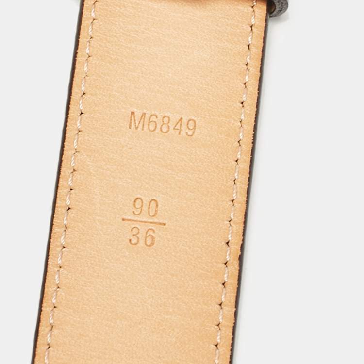 Pre Owned Louis Vuitton Amarante Monogram Vernis LV Frame Belt 90 CM
