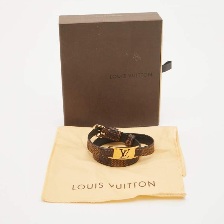 Pre Owned Louis Vuitton Sign It Canvas Gold Tone Bracelet