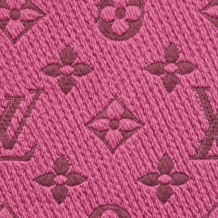 Pre Owned Louis Vuitton Pink Logomania Wool & Silk Scarf