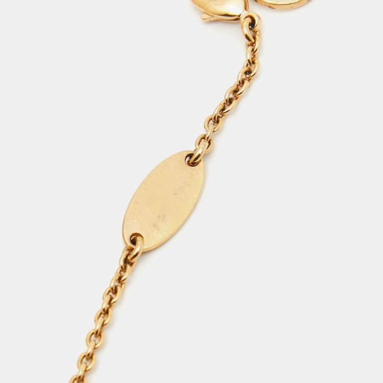 Pre Owned Louis Vuitton Essential V Gold Tone Chain Link Bracelet