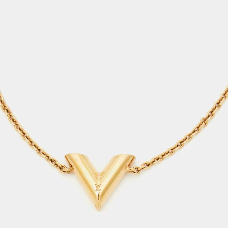 Pre Owned Louis Vuitton Essential V Gold Tone Chain Link Bracelet