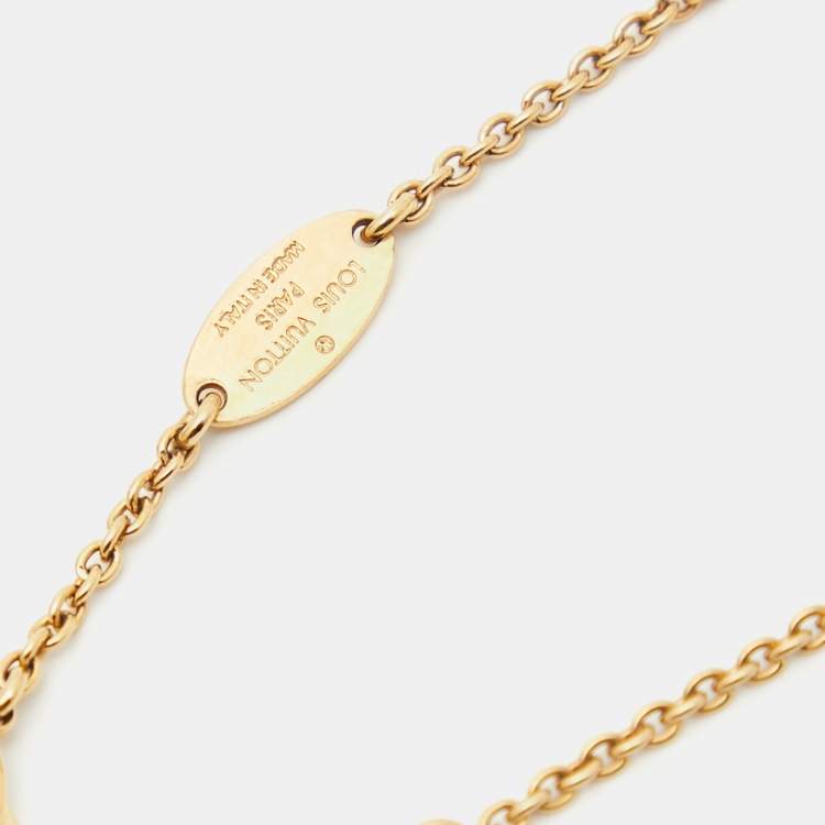 Pre Owned Louis Vuitton Essential V Gold Tone Chain Link Bracelet