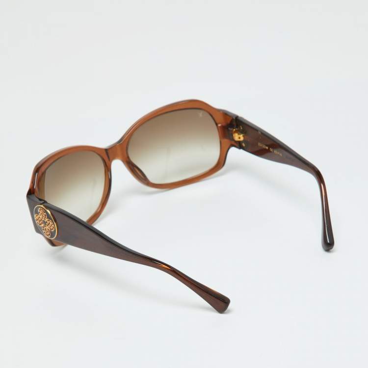 Pre Owned Louis Vuitton Glitter Brown/Brown Gradient Z0135W Ursula Strass Oversized Sunglasses 