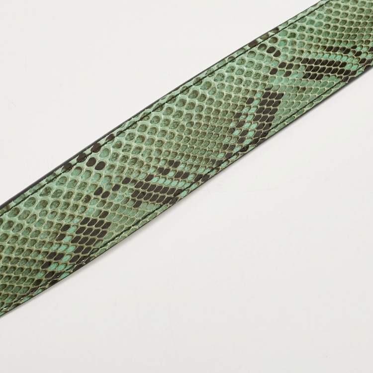 Pre Owned Louis Vuitton Green Python Bandoulière Shoulder Bag Strap