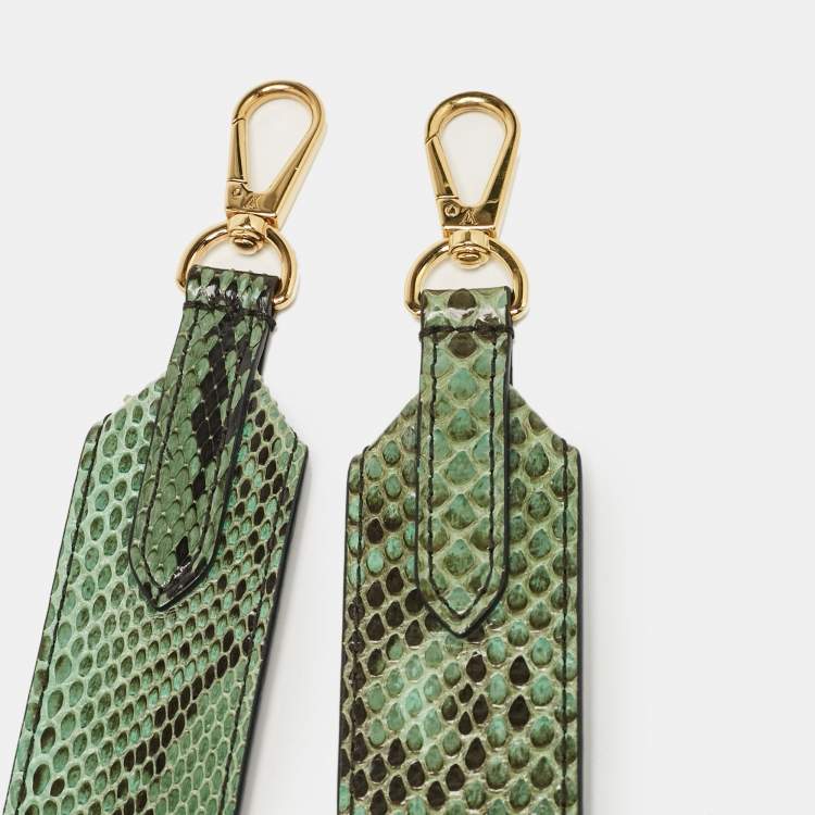Pre Owned Louis Vuitton Green Python Bandoulière Shoulder Bag Strap