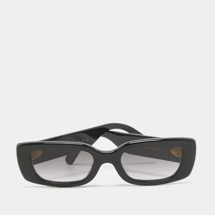 Pre Owned Louis Vuitton Black Z2109W LV Circle Rectangular Sunglasses