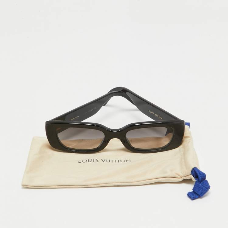Pre Owned Louis Vuitton Black Z2109W LV Circle Rectangular Sunglasses