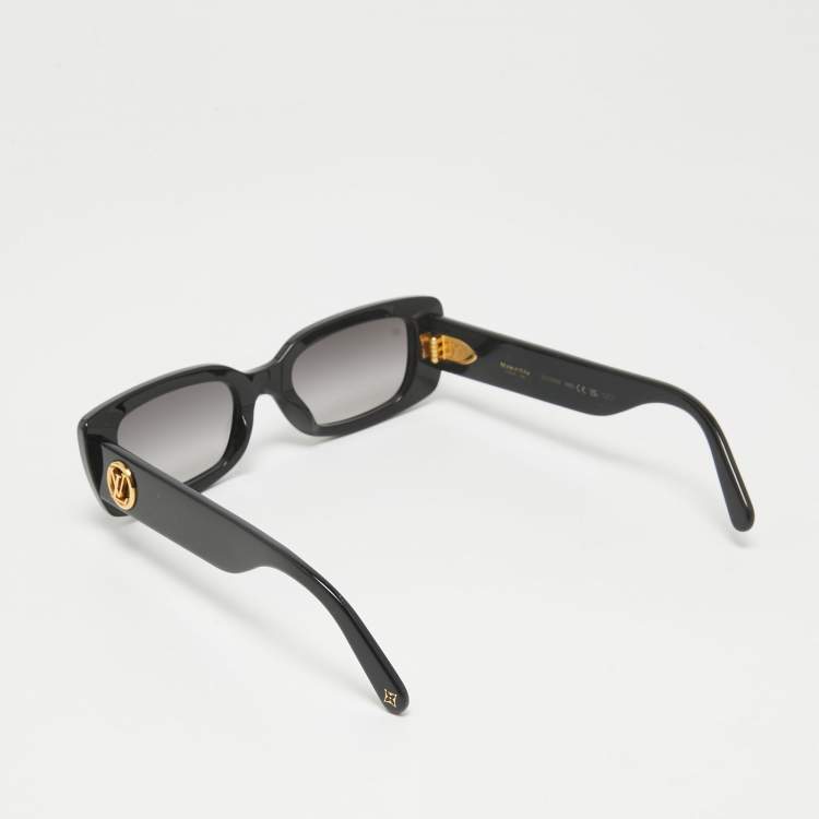 Pre Owned Louis Vuitton Black Z2109W LV Circle Rectangular Sunglasses