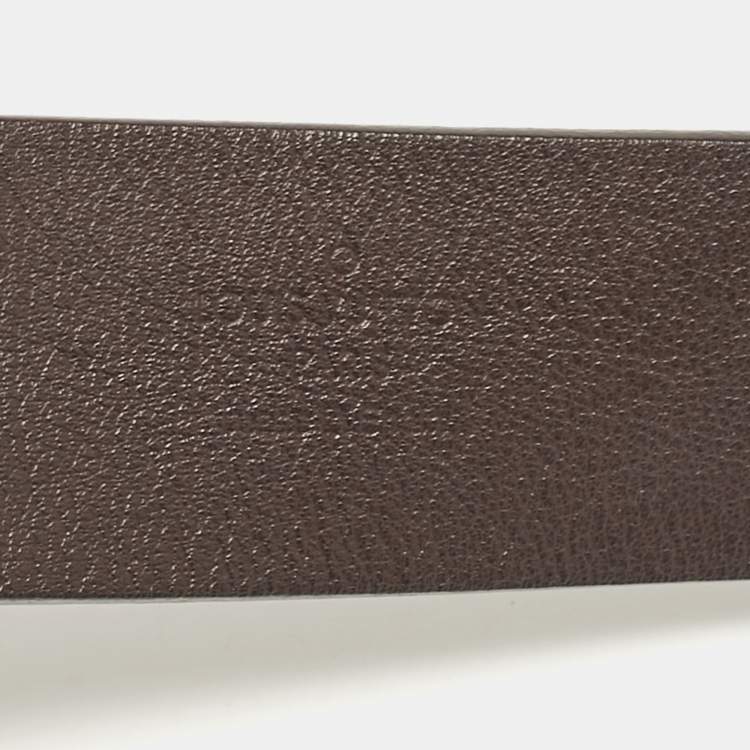 Pre Owned Louis Vuitton Brown Leather Buckle Belt 85 CM