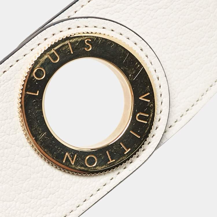 Pre Owned Louis Vuitton White Taurillon Leather Sun Tulle Charade Belt 75 CM