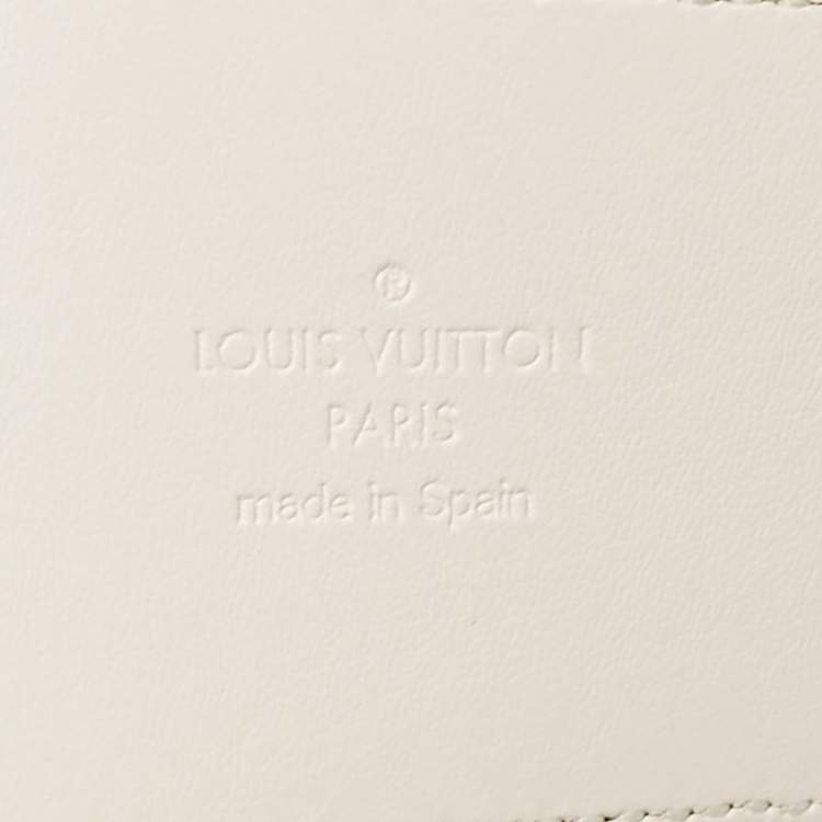 Pre Owned Louis Vuitton White Taurillon Leather Sun Tulle Charade Belt 75 CM