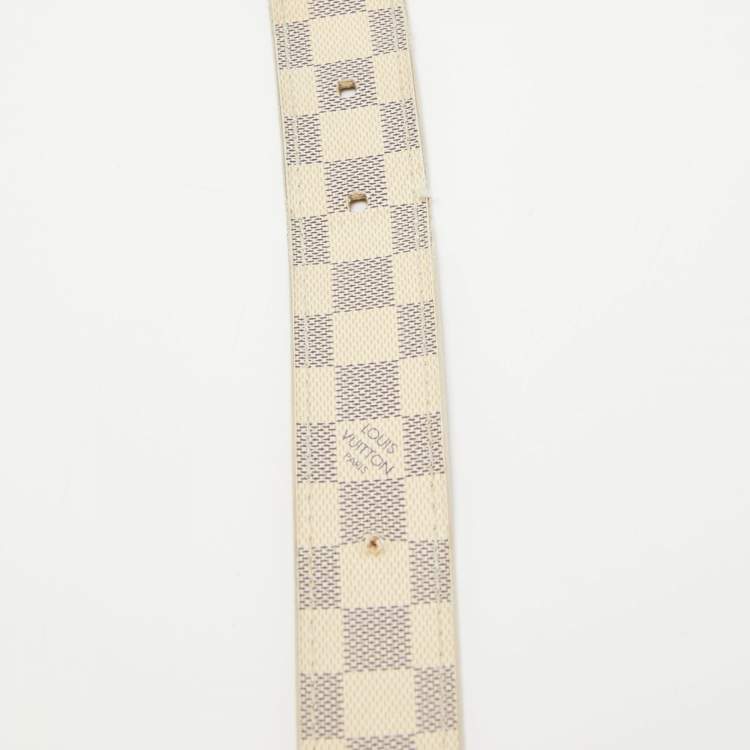 Pre Owned Louis Vuitton Damier Azur Canvas Mini Belt 90CM