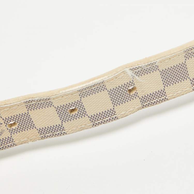 Pre Owned Louis Vuitton Damier Azur Canvas Mini Belt 90CM