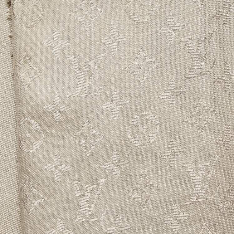Pre Owned Louis Vuitton Jacquard Silk Monogram Classic Shawl